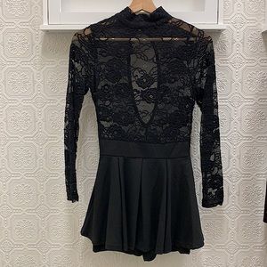 Windsor black lace skort dress. size small